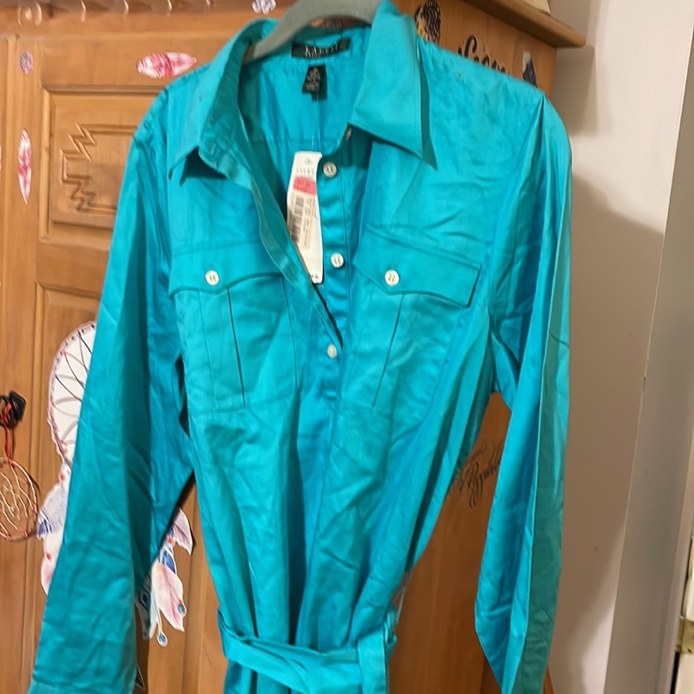 NWT Lauren Ralph Lauren Teal Dress
